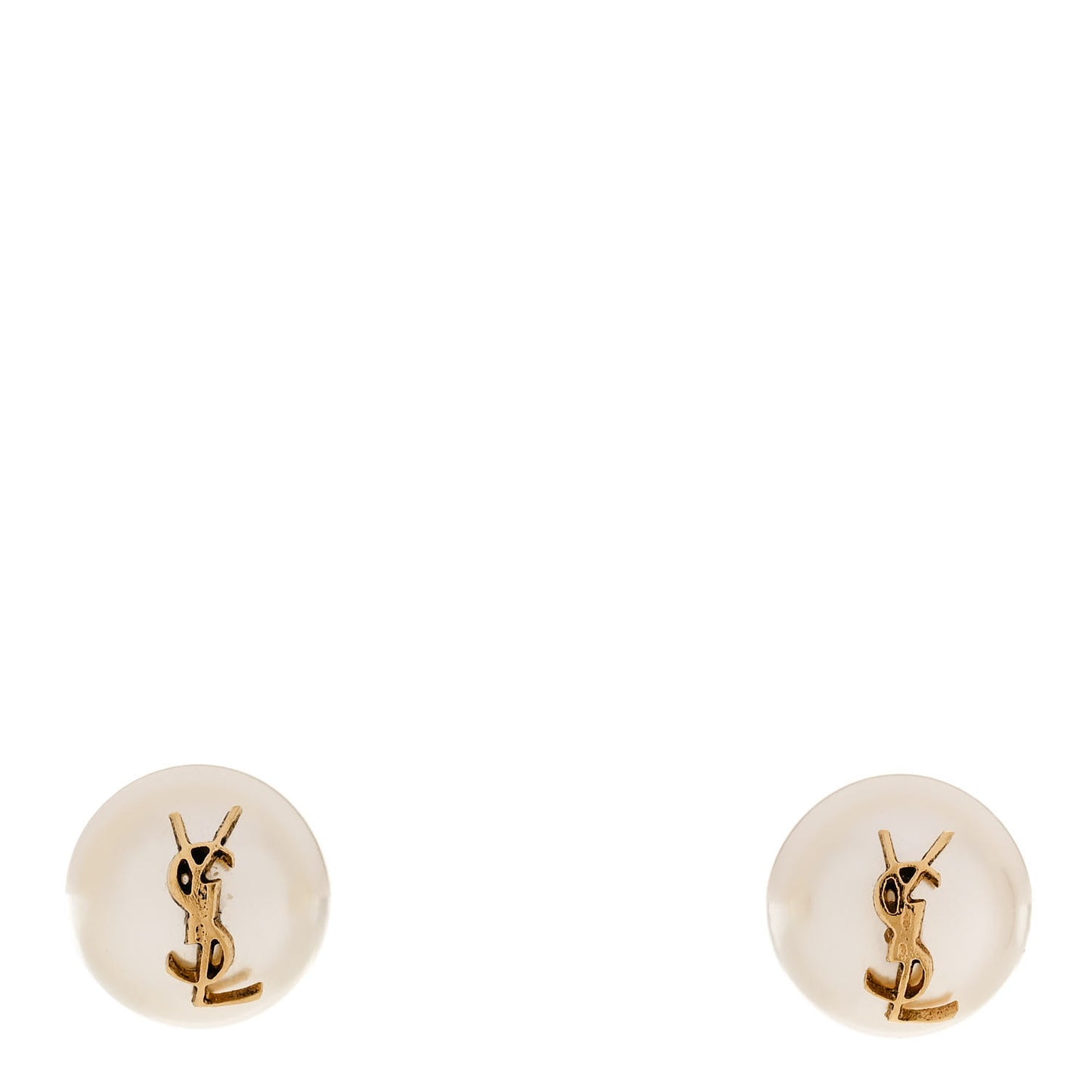 Pearl Monogram Stud Earrings White Gold