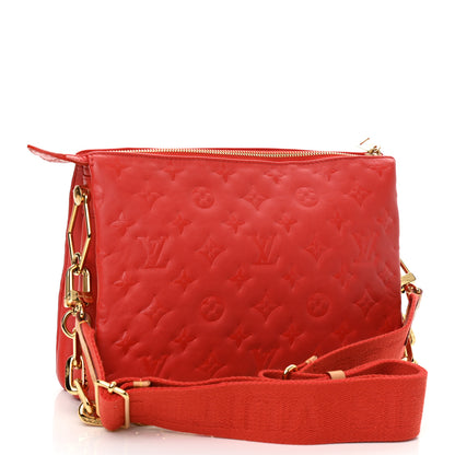 Louis Vuitton Lambskin Embossed Monogram Coussin PM Red 2 of 11