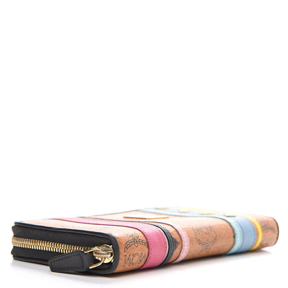 MCM Visetos Striped Zip Around Wallet Cognac 3 of 11