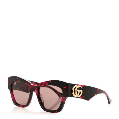 Gucci Acetate Square Frame Sunglasses GG1422S Pink Black 1 of 8