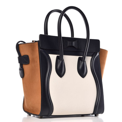 Celine Baby Grained Calfskin Nubuck Micro Tri-Color Luggage White 3 of 12