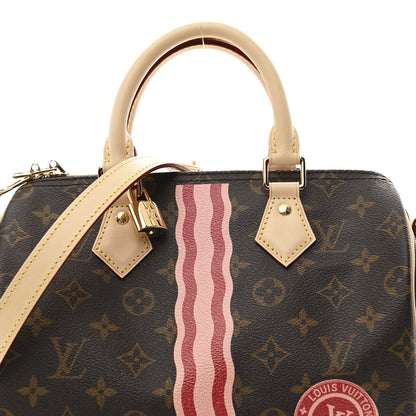 Louis Vuitton Mon Monogram Speedy Bandouliere 25 Light Pink Sari Red 7 of 9
