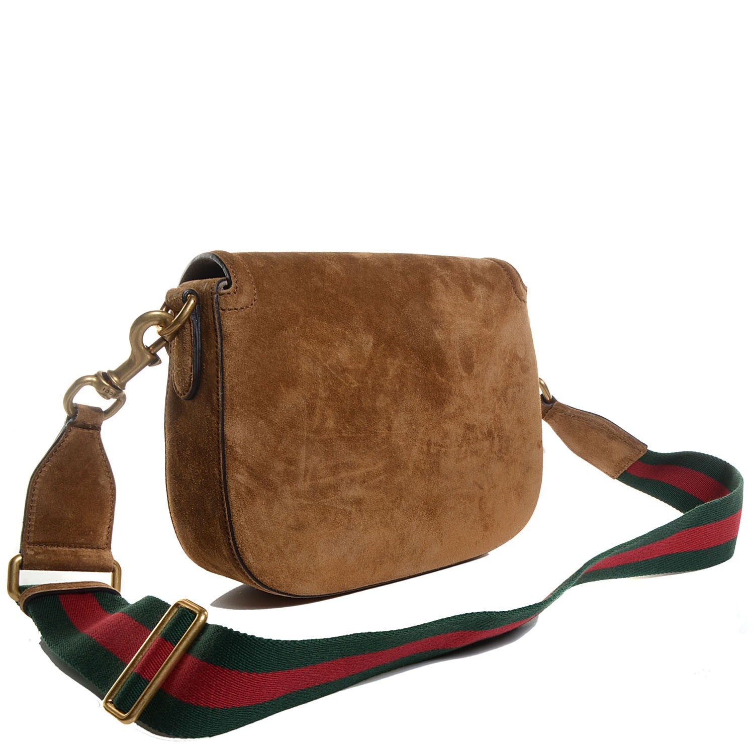 Gucci Suede Medium Lady Web Shoulder Bag New Marron 4 of 8