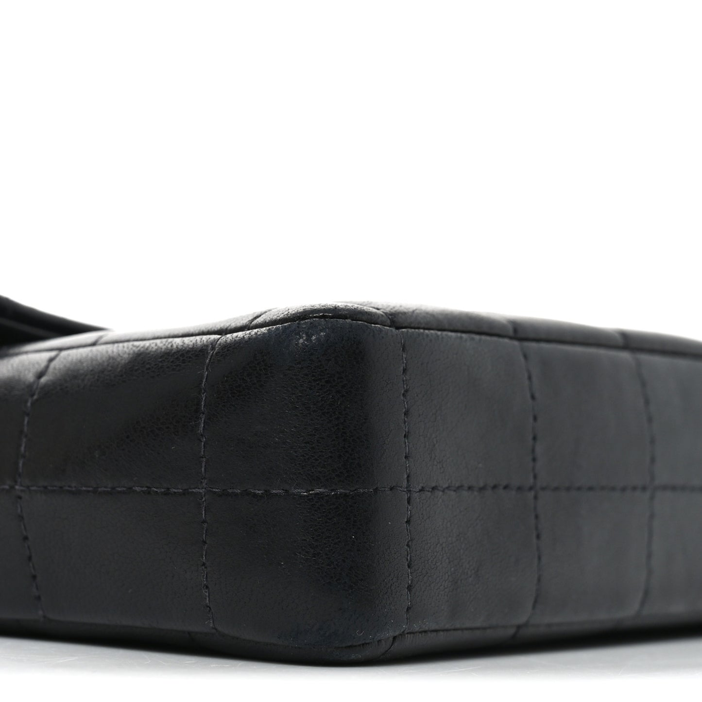 Lambskin East West Chocolate Bar Flap Black
