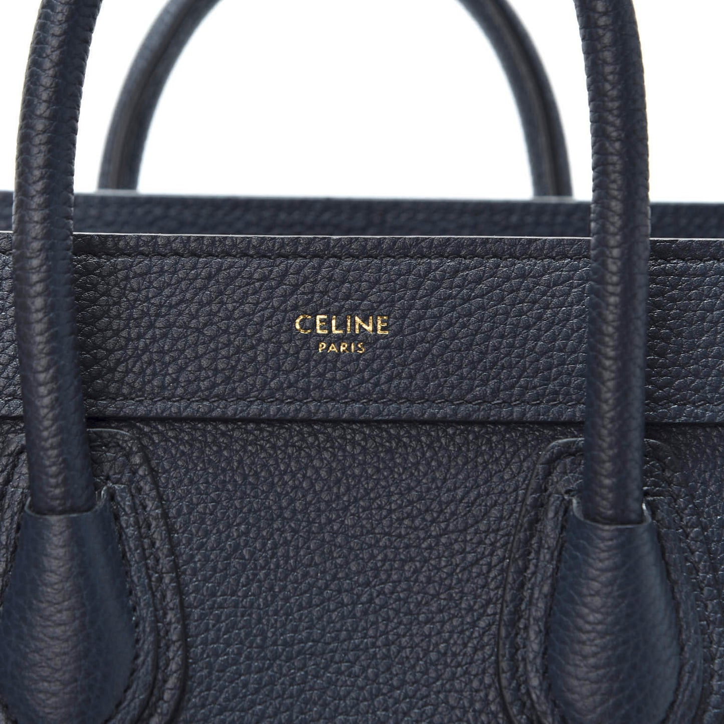 Drummed Calfskin Nano Luggage Navy Blue