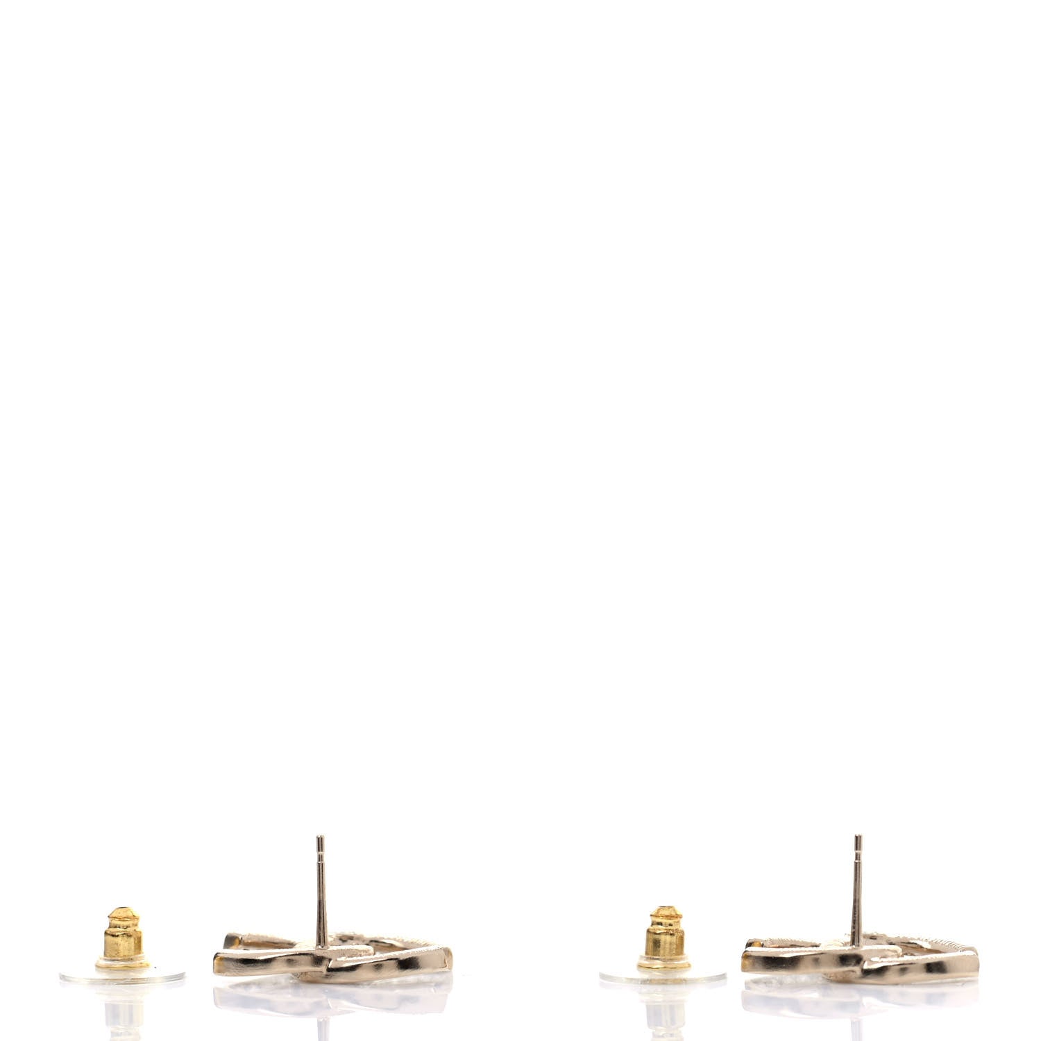 Chanel Crystal CC Earrings Gold 3 of 4
