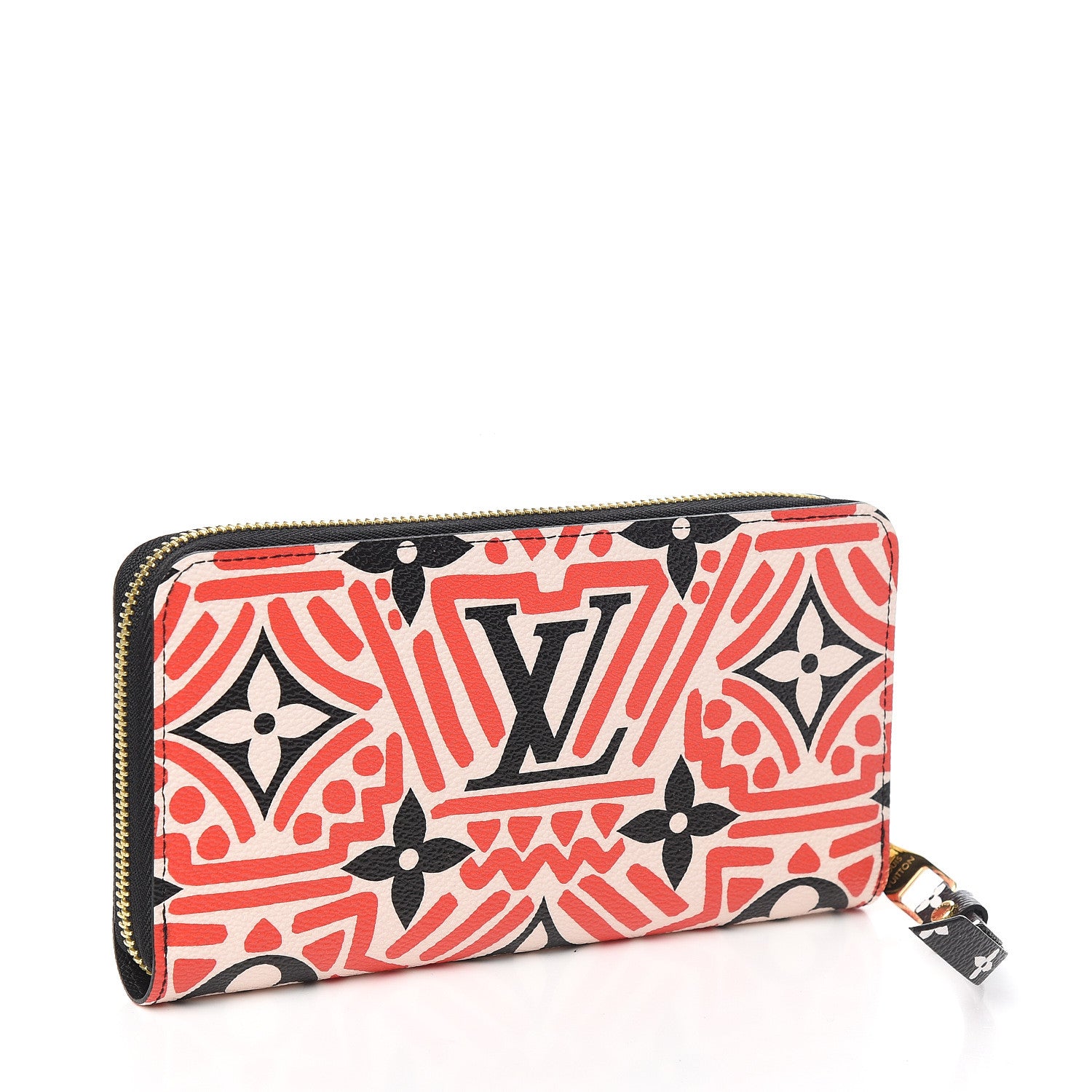 Louis Vuitton Monogram Giant Crafty Zippy Wallet Creme Rouge Black 2 of 5