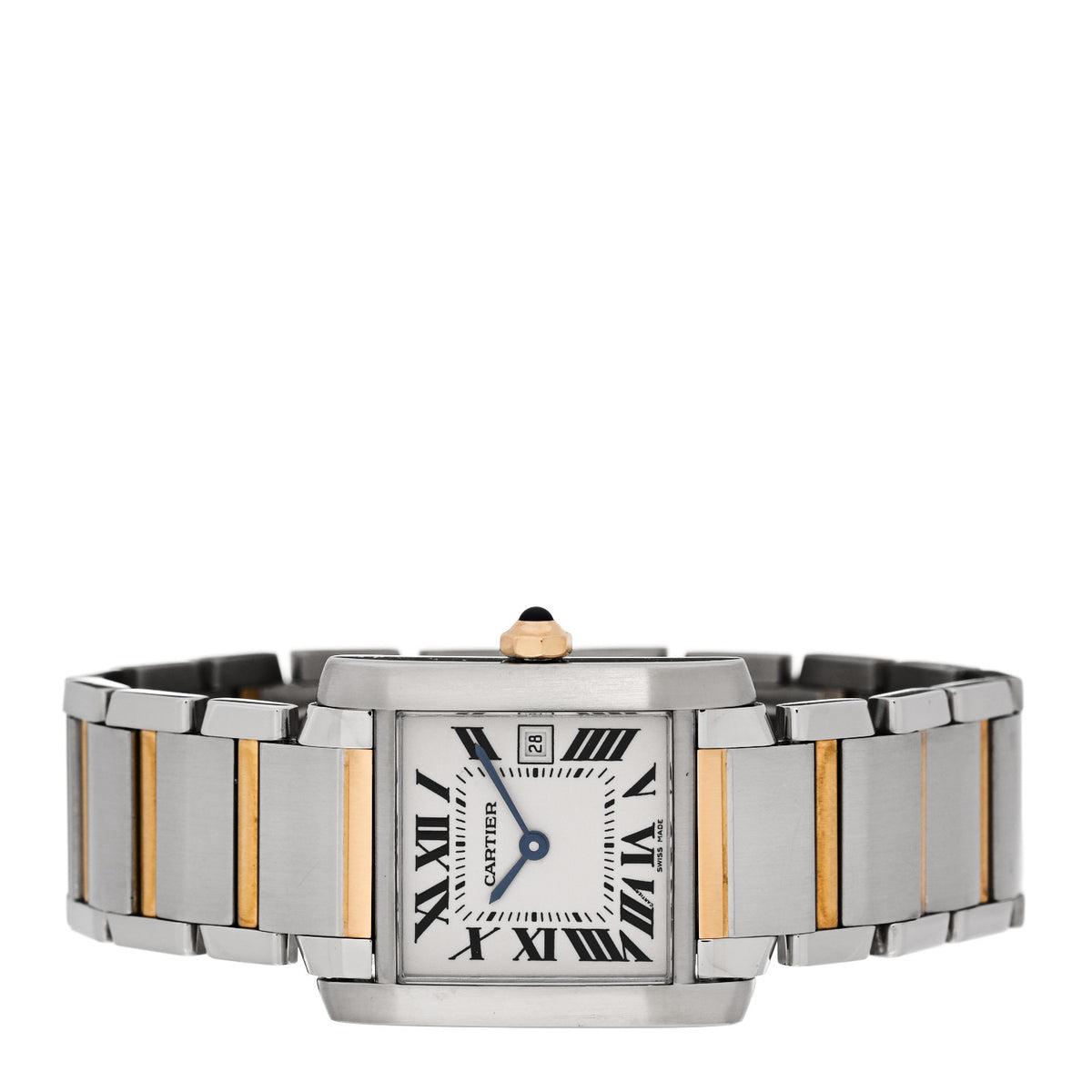 Stainless Steel 18K Yellow Gold 25mm Tank Francaise Quartz Watch