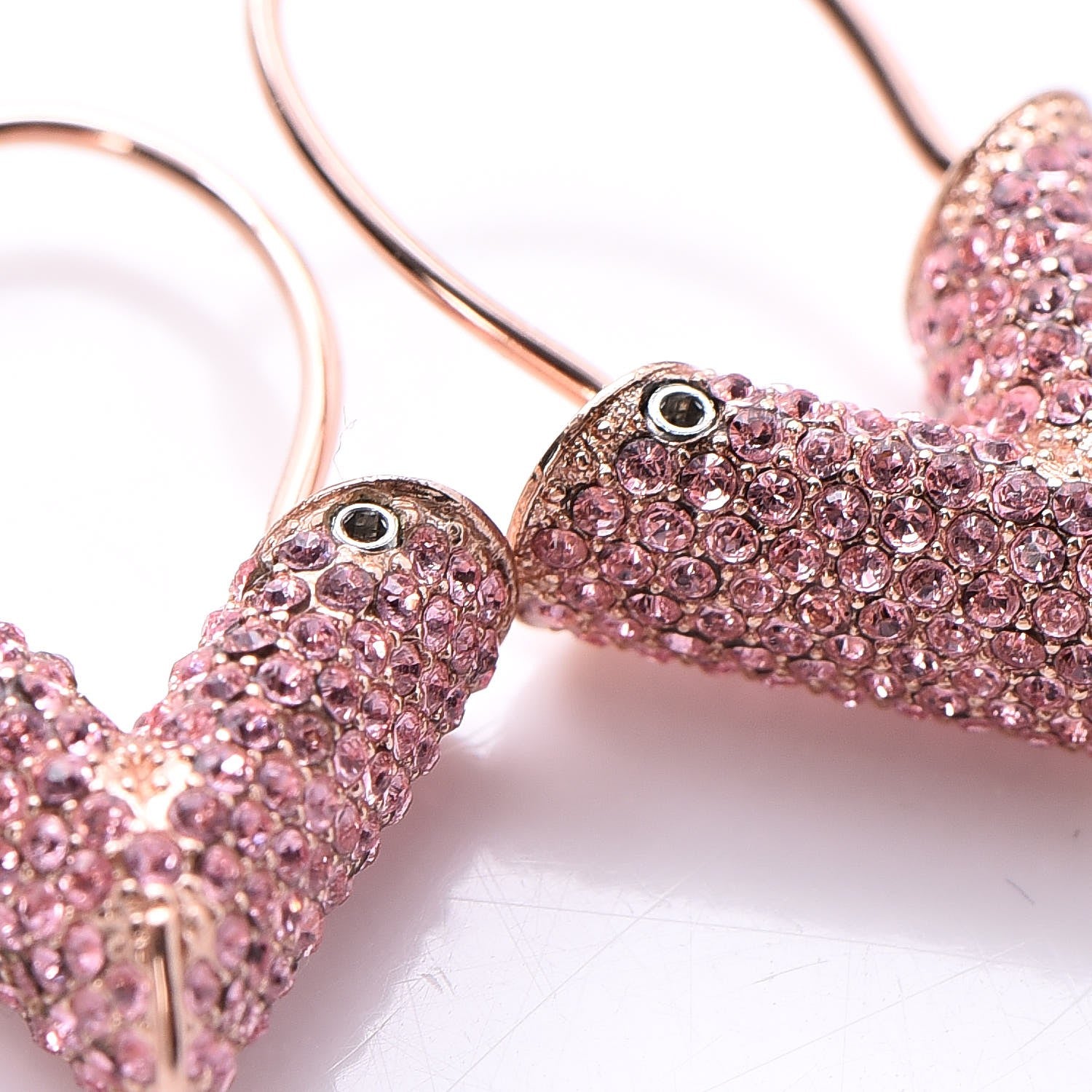Louis Vuitton Crystal Essential V Strass Earrings Pink Gold 3 of 6