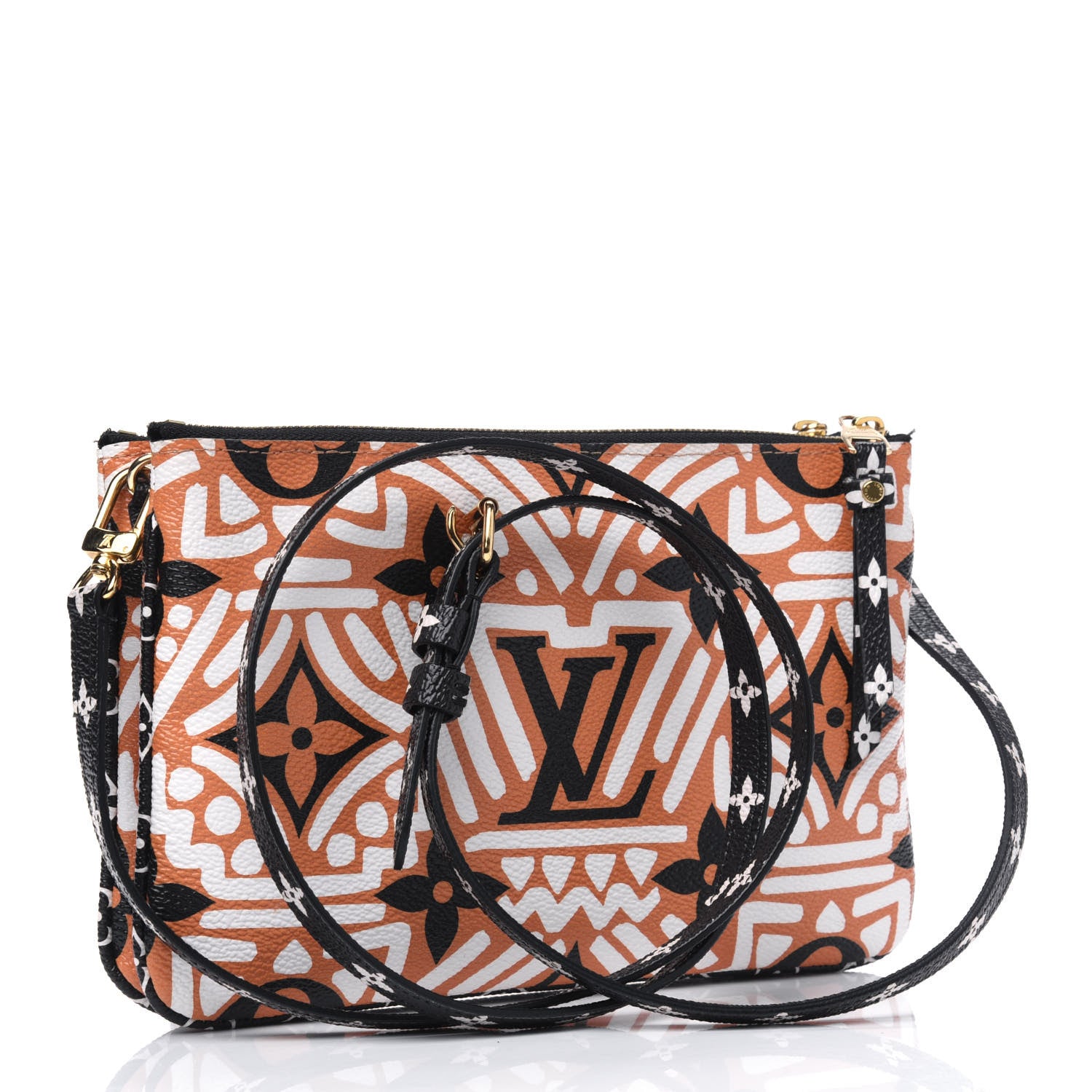 Louis Vuitton Monogram Giant Crafty Double Zip Pochette Creme Caramel 2 of 5