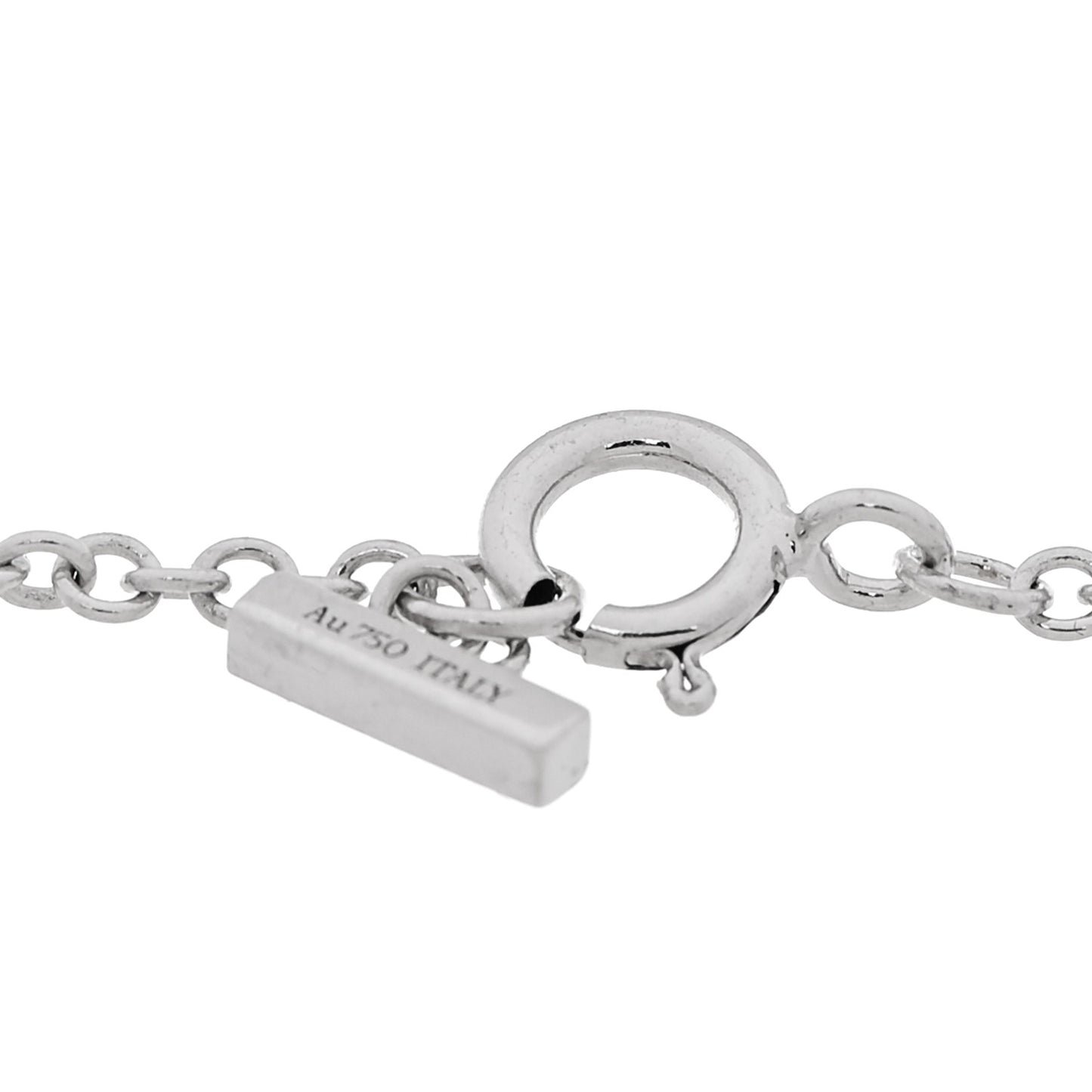 18K White Gold Diamond Turquoise T Circle Bracelet