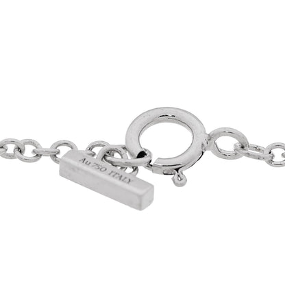 Tiffany 18K White Gold Diamond Turquoise T Circle Bracelet 3 of 7