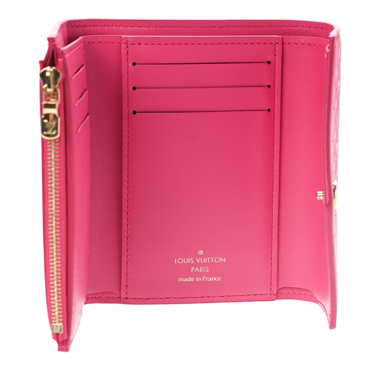 Louis Vuitton Calfskin Nanogram Embossed Victorine Wallet Rose 5 of 8