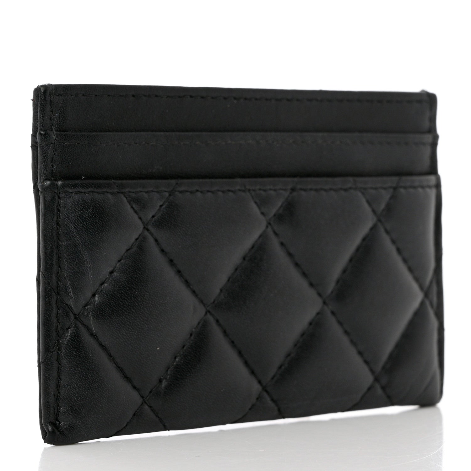 Chanel Aged Calfskin Quilted Lucky Charms Reissue Card Holder Black 3 of 12