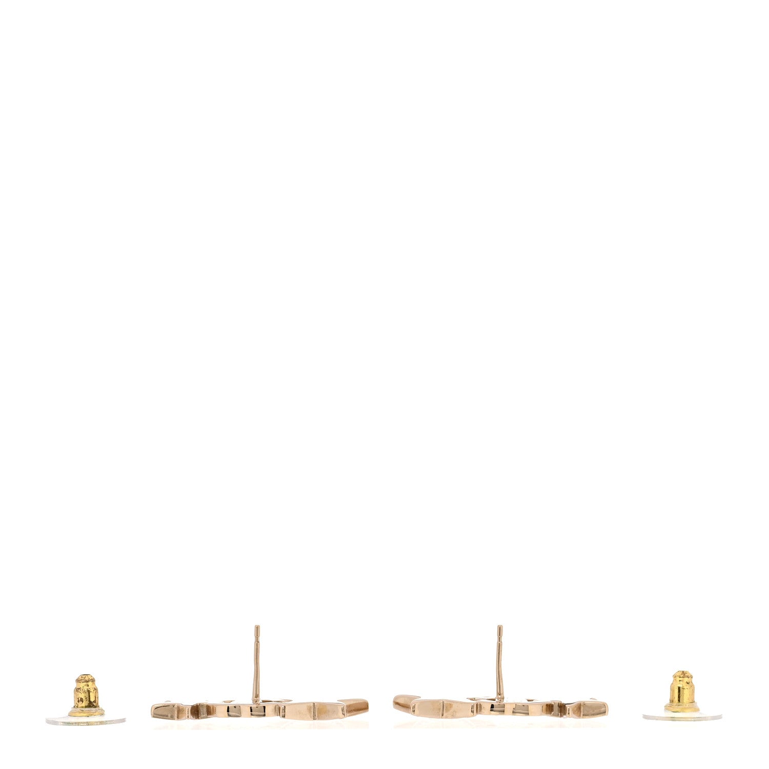 Chanel Crystal Star CC Earrings Gold 3 of 5