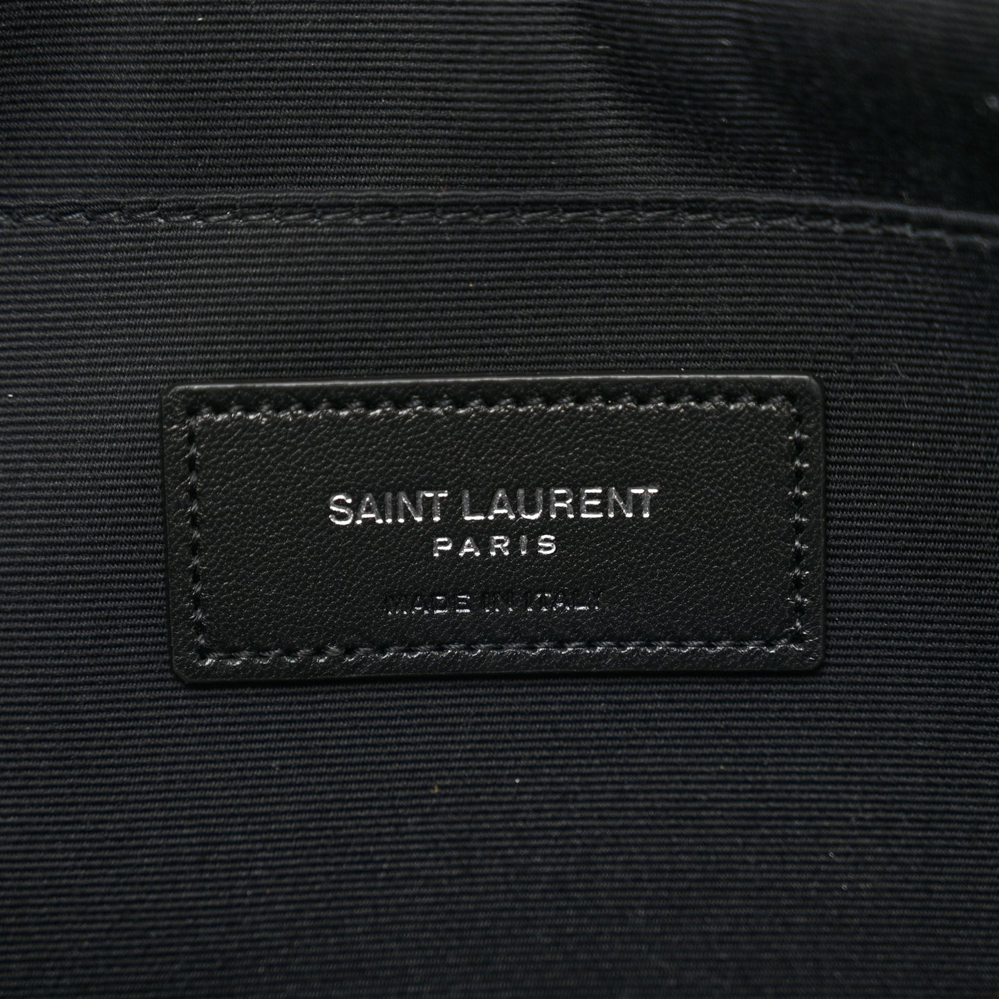 Raffia Calfskin Rive Gauche Zipped Pouch Naturale Black