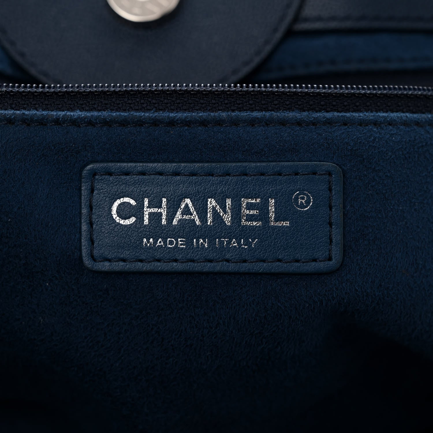 Chanel Caviar Large Studded Deauville Tote Navy 6 of 12