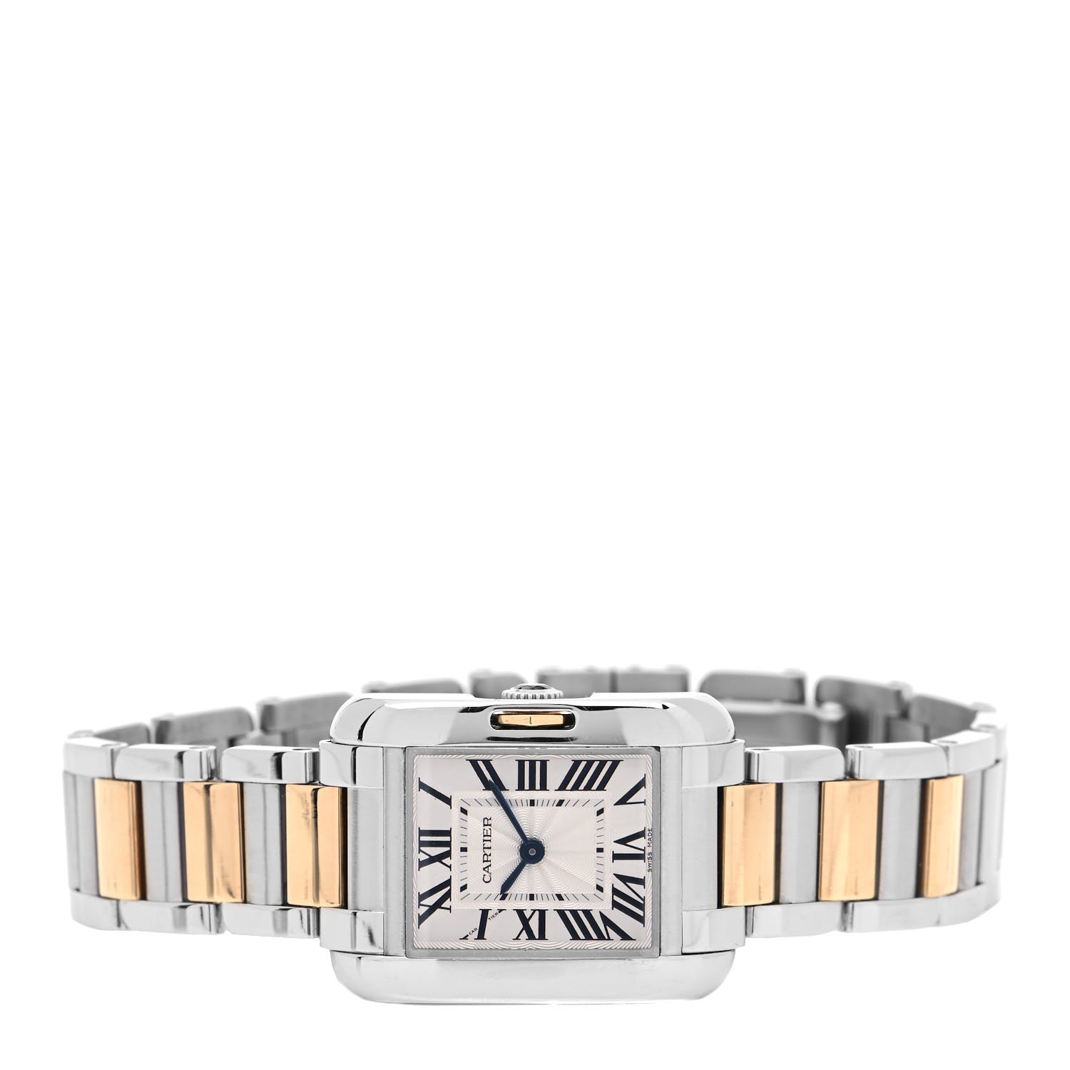 Cartier Stainless Steel 18K Yellow Gold 23mm Tank Anglaise Quartz Watch 2 of 4