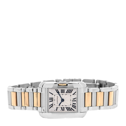 Cartier Stainless Steel 18K Yellow Gold 23mm Tank Anglaise Quartz Watch 2 of 4