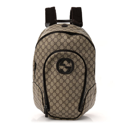 Gucci GG Plus Monogram Interlocking G Medium Backpack Dark Brown 1 of 12