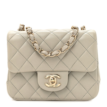 Chanel Lambskin Quilted Mini Square Flap Grey 1 of 13