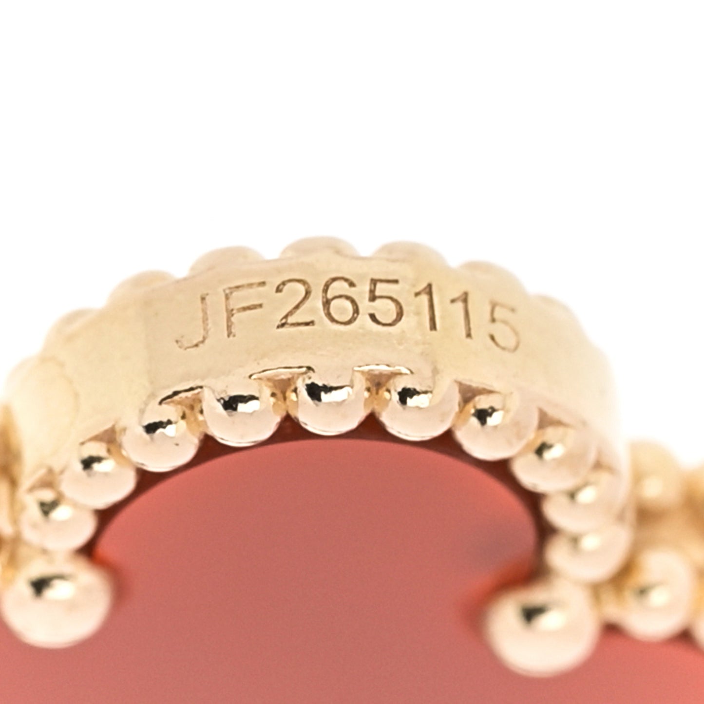 18K Yellow Gold Carnelian 5 Motifs Vintage Alhambra Bracelet