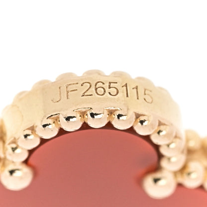 Van Cleef & Arpels 18K Yellow Gold Carnelian 5 Motifs Vintage Alhambra Bracelet 5 of 6