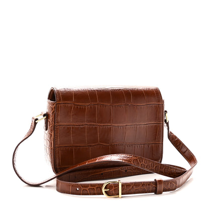 Celine Calfskin Crocodile Embossed Medium Tassel Bag Tan 3 of 9