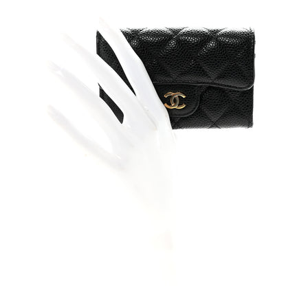 Chanel Caviar Quilted Flap Card Holder Wallet Black 2 of 9
