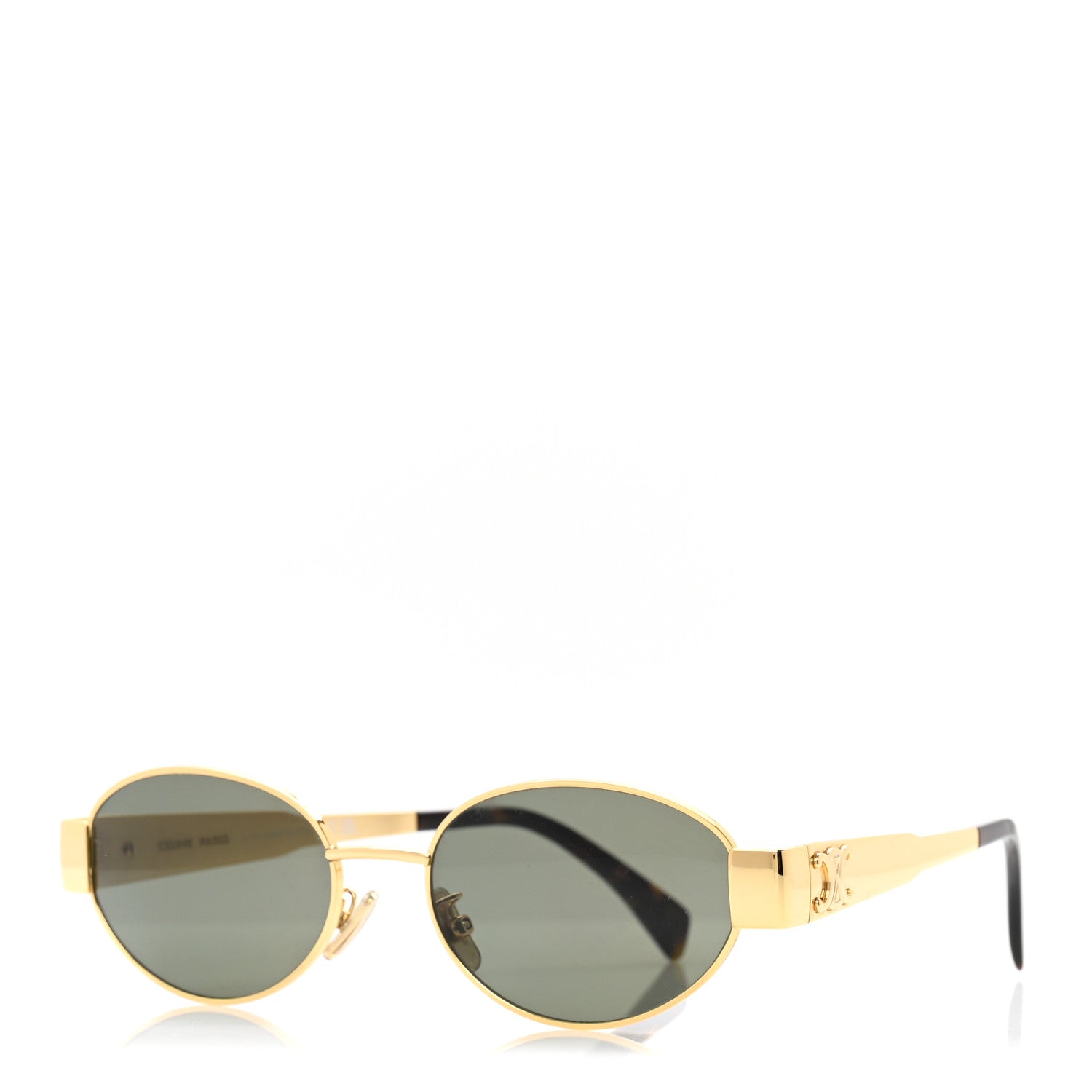 Celine Metal Triomphe 01 Sunglasses CL40235U Gold Green 1 of 8