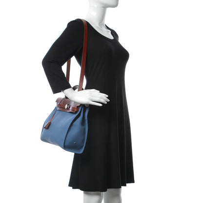 Hermes Vache Hunter Toile Militaire Herbag Zip 31 PM Bleu Agate Rouge H 2 of 10