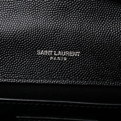 Saint Laurent Grain De Poudre Medium Classic Monogram Kate Satchel Black 6 of 13
