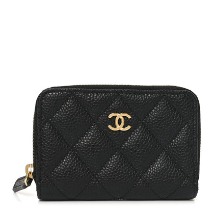 Chanel Caviar Quilted Zip Coin Purse Black 1 of 8