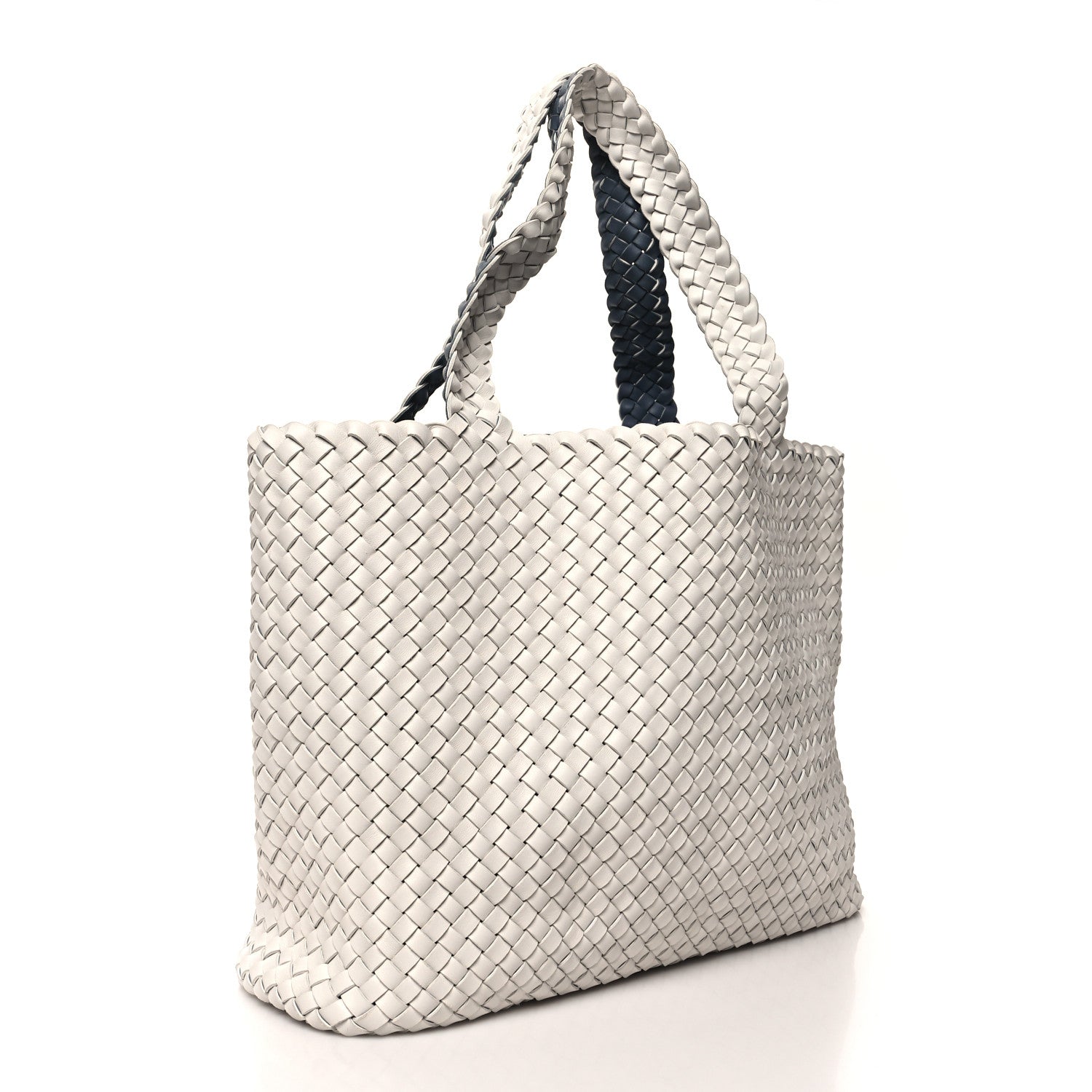 Bottega Veneta Nappa Intrecciato Bicolor Tote Bag Thunder White Silver 4 of 11