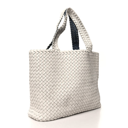 Bottega Veneta Nappa Intrecciato Bicolor Tote Bag Thunder White Silver 4 of 11