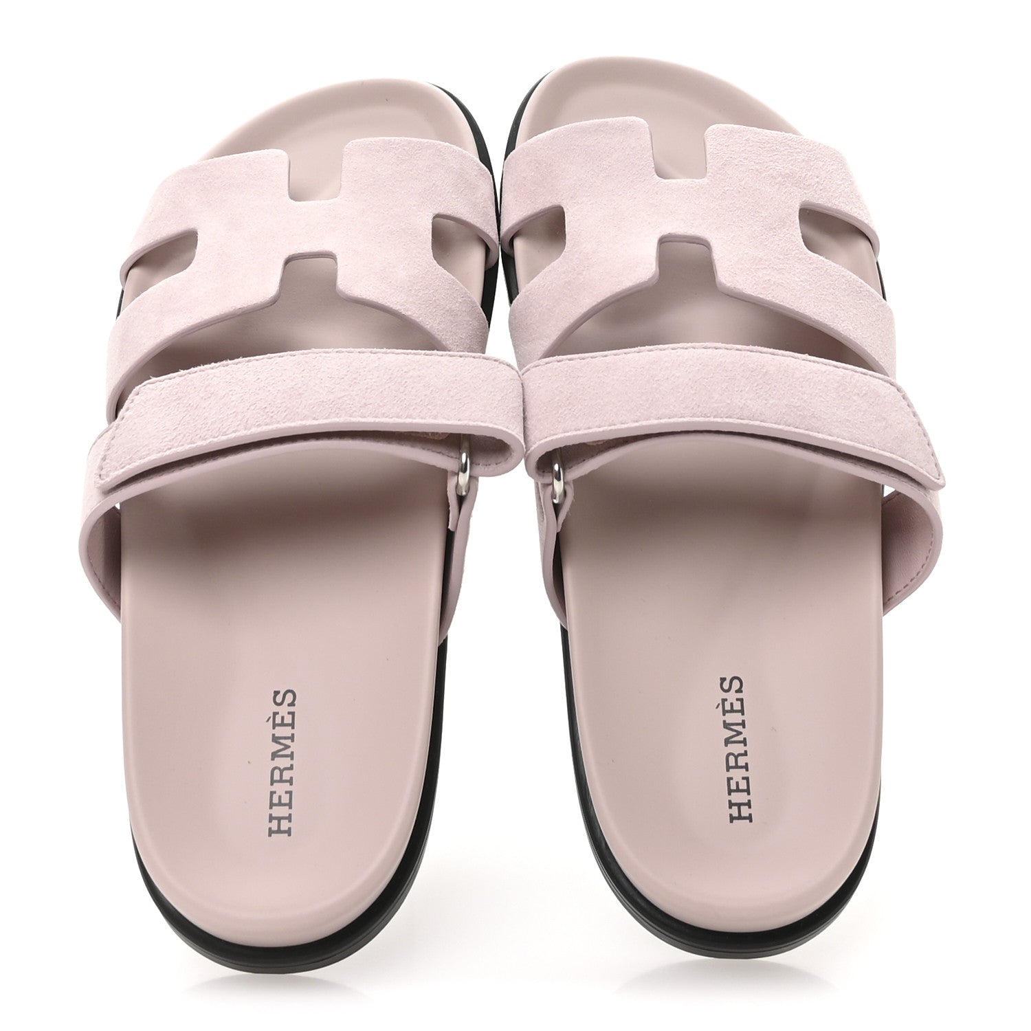 Hermes Suede Goatskin Womens Chypre Sandals 36 Rose Porcelaine 2 of 9