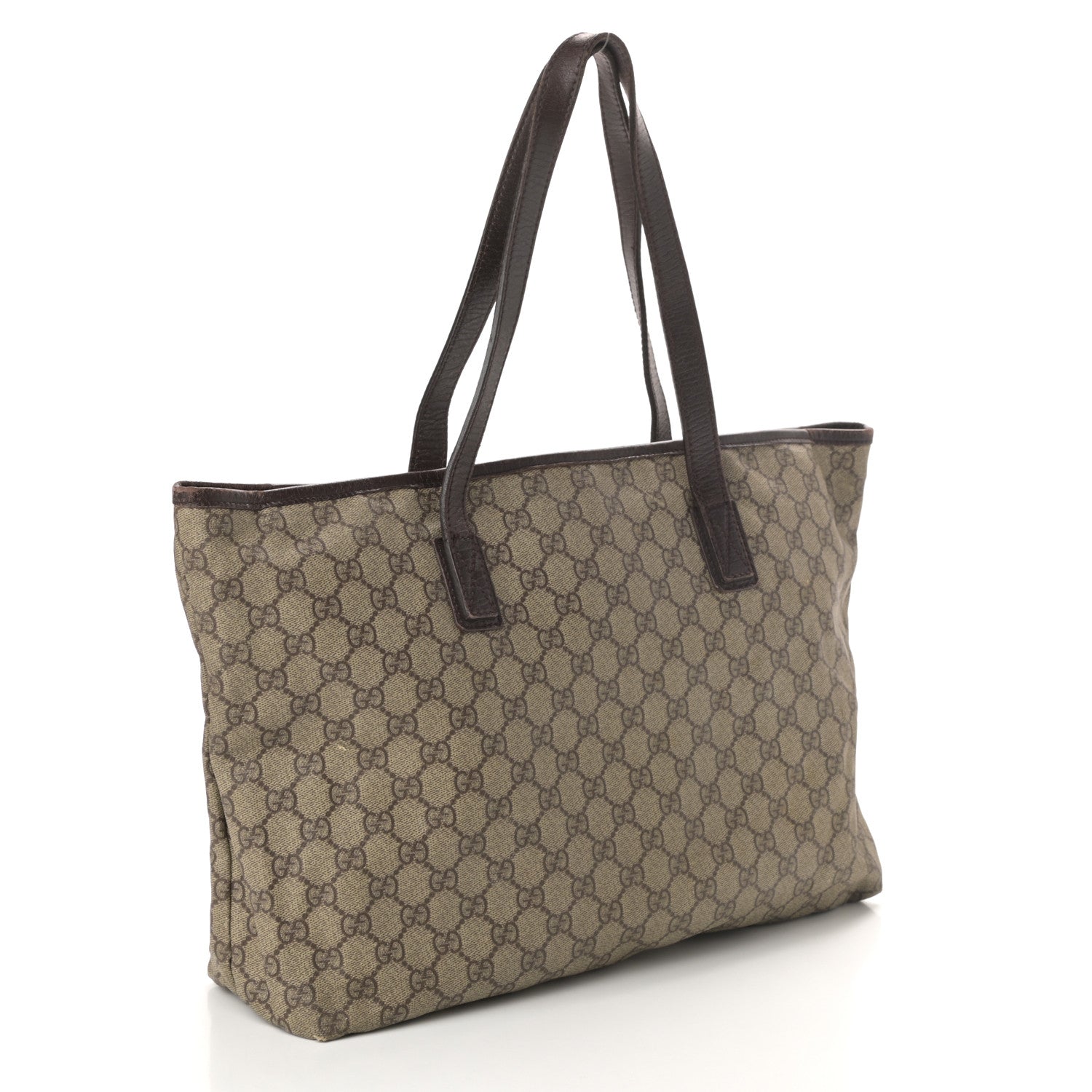 Gucci GG Plus Monogram Medium Zippered Shopping Tote Dark Brown 3 of 12