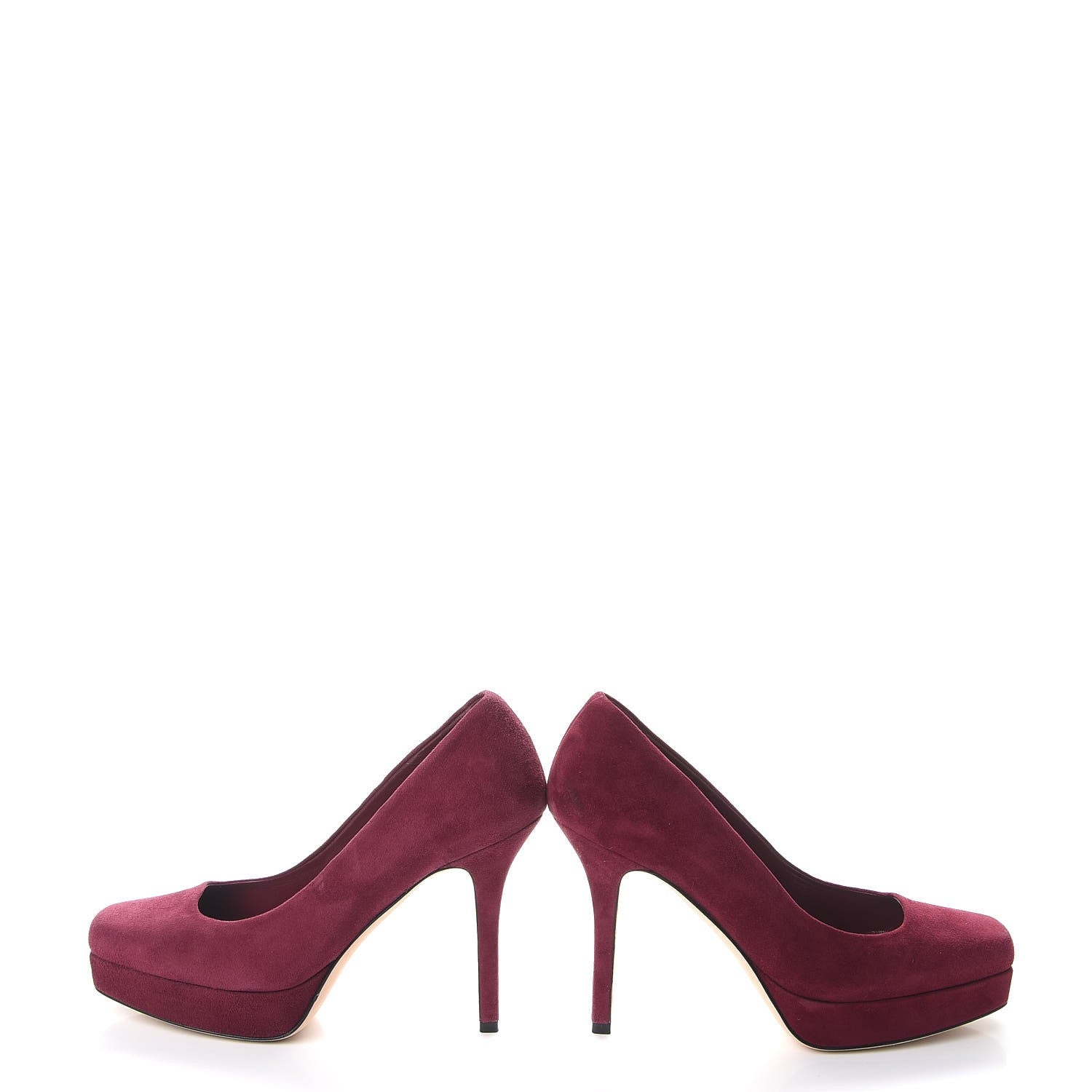 Gucci Suede Platform Pumps 36.5 Burgundy 6 of 11