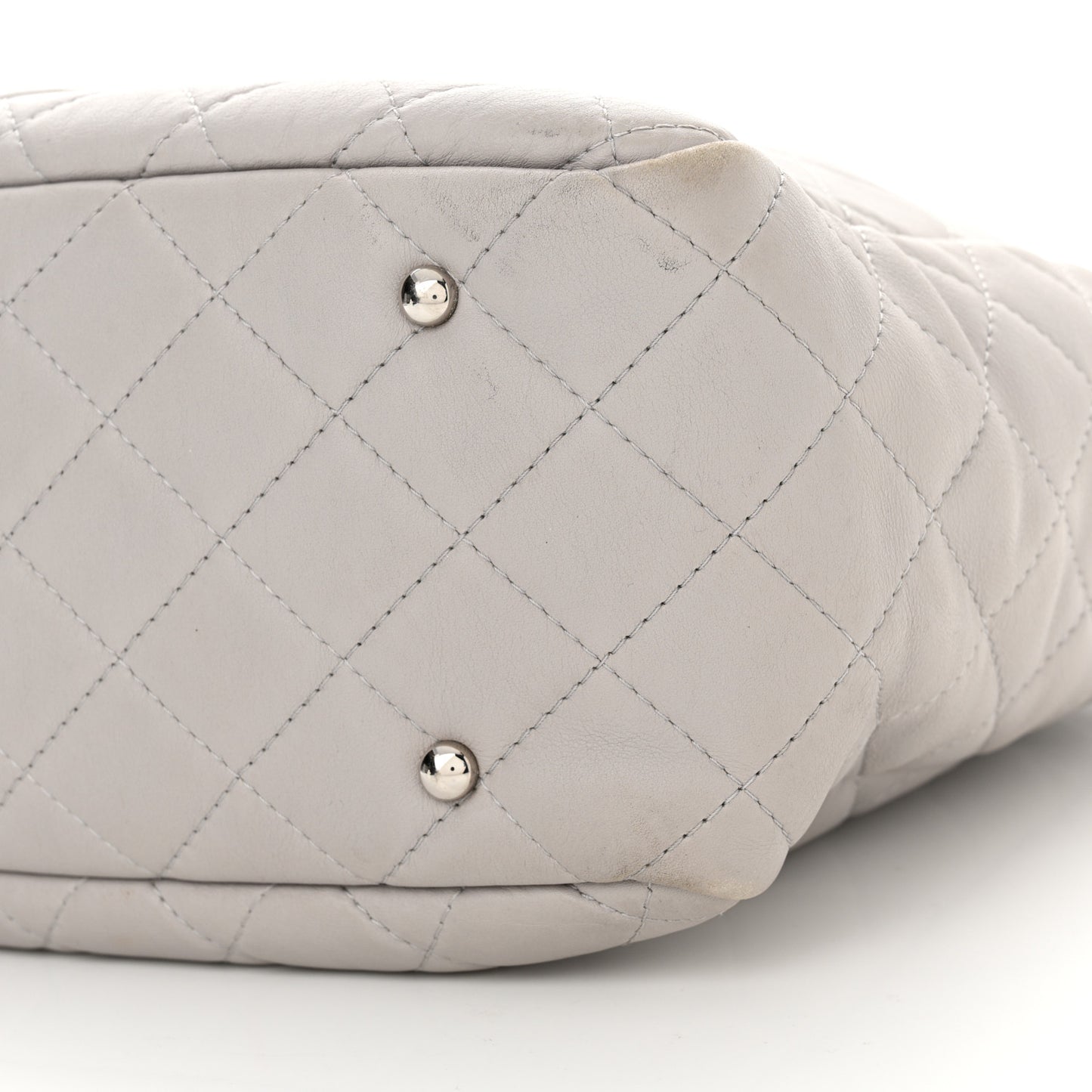 Calfskin Quilted Ultra Pocket Shopping Tote Grey