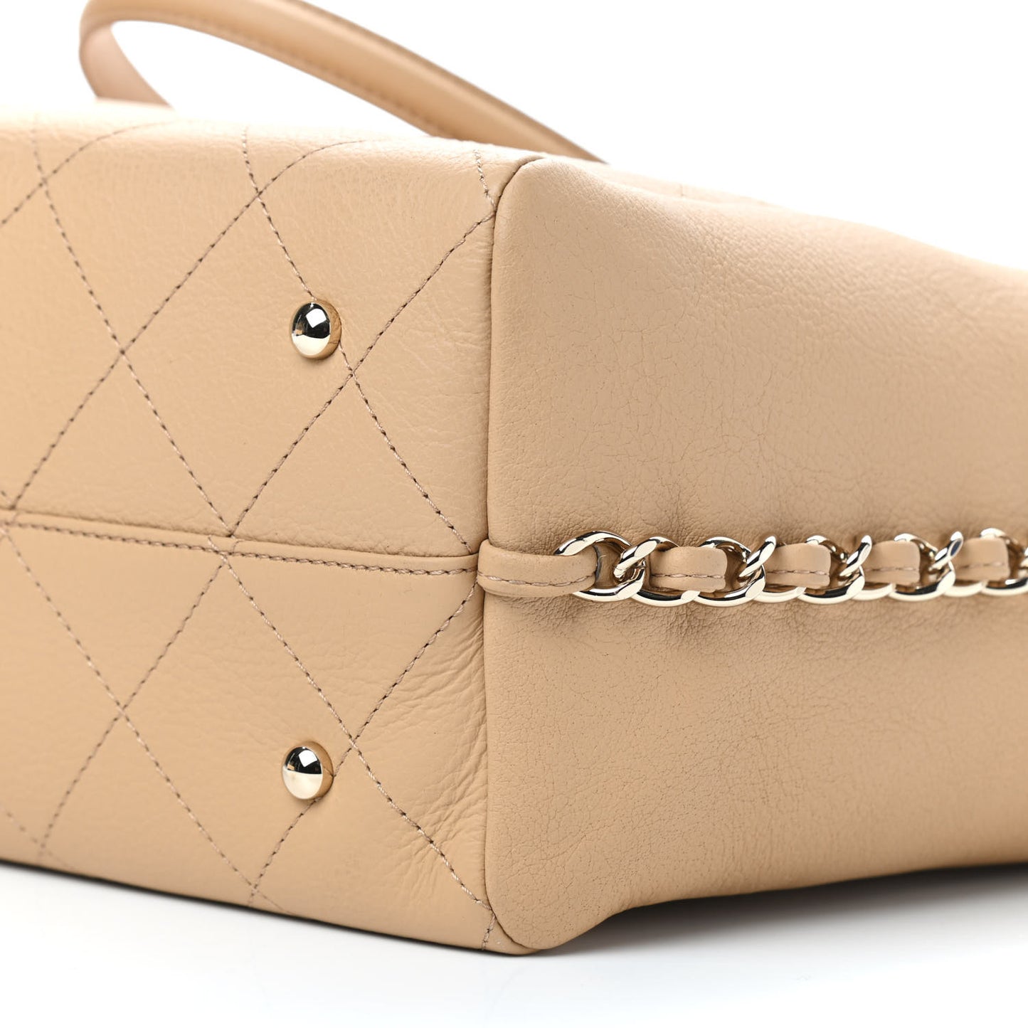 Bullskin Stitched Medium Shopping Bag Beige
