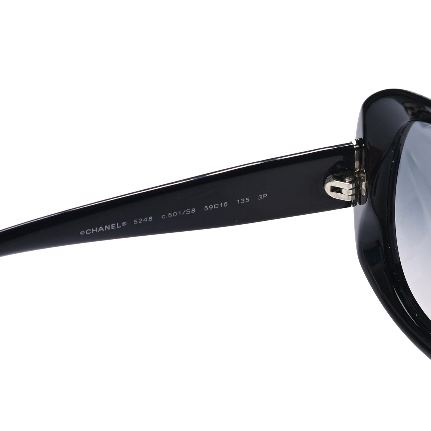 Chanel Acetate Polarized CC Camellia Sunglasses 5248 Black 6 of 7