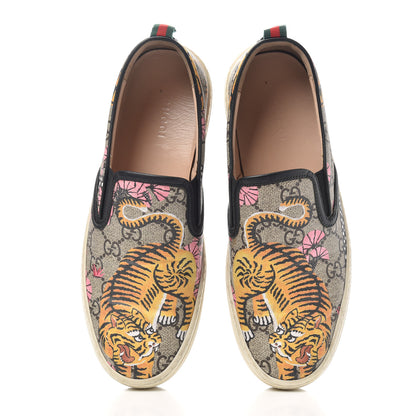 Gucci GG Supreme Monogram Bengal Womens Dublin Slip On Sneakers 38.5 Beige Pink 5 of 11