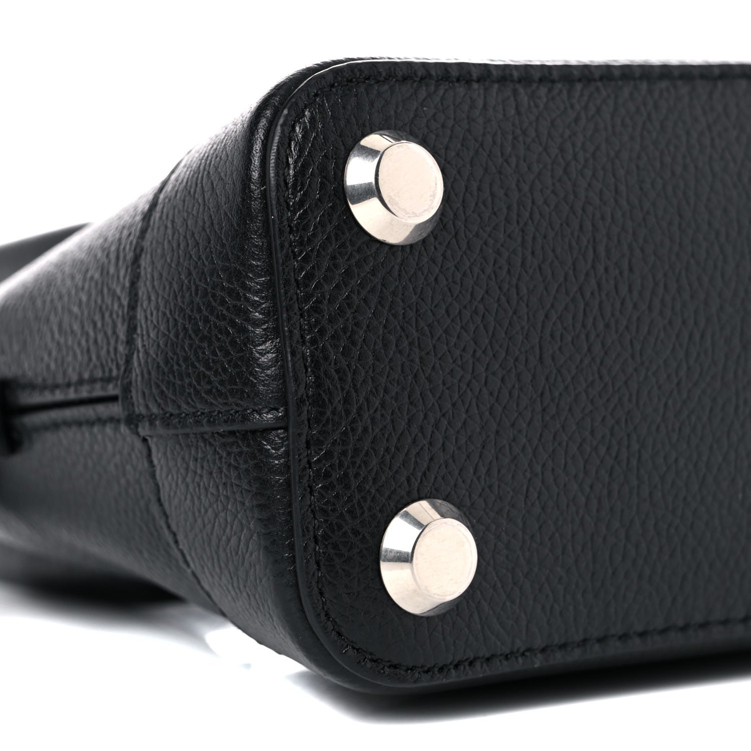 Balenciaga Grained Calfskin Cities Paris XXS Ville Top Handle Bag Black White 7 of 8