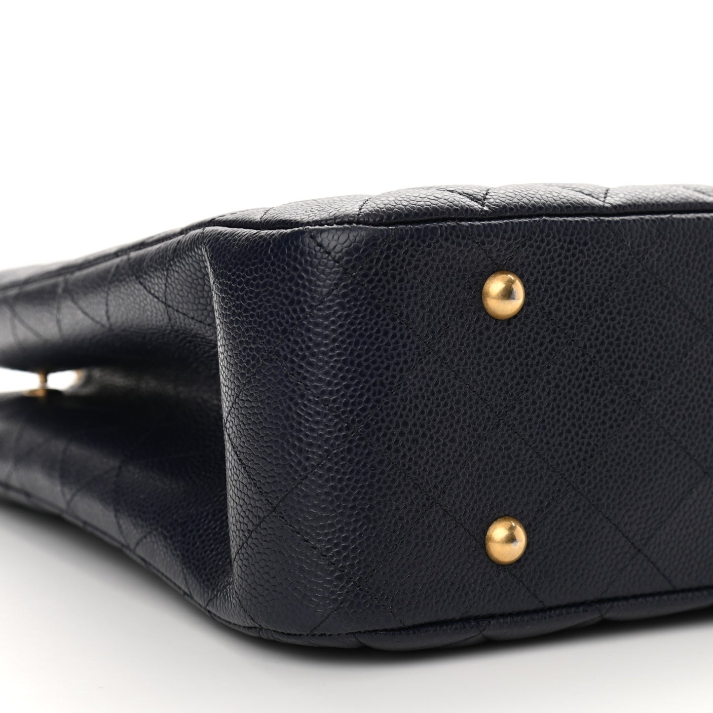 Caviar Quilted Large CC Shopping Tote Navy