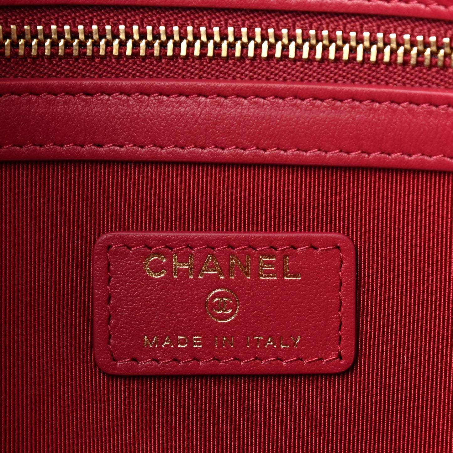 Goatskin Quilted Large Chanel 19 Pouch Black