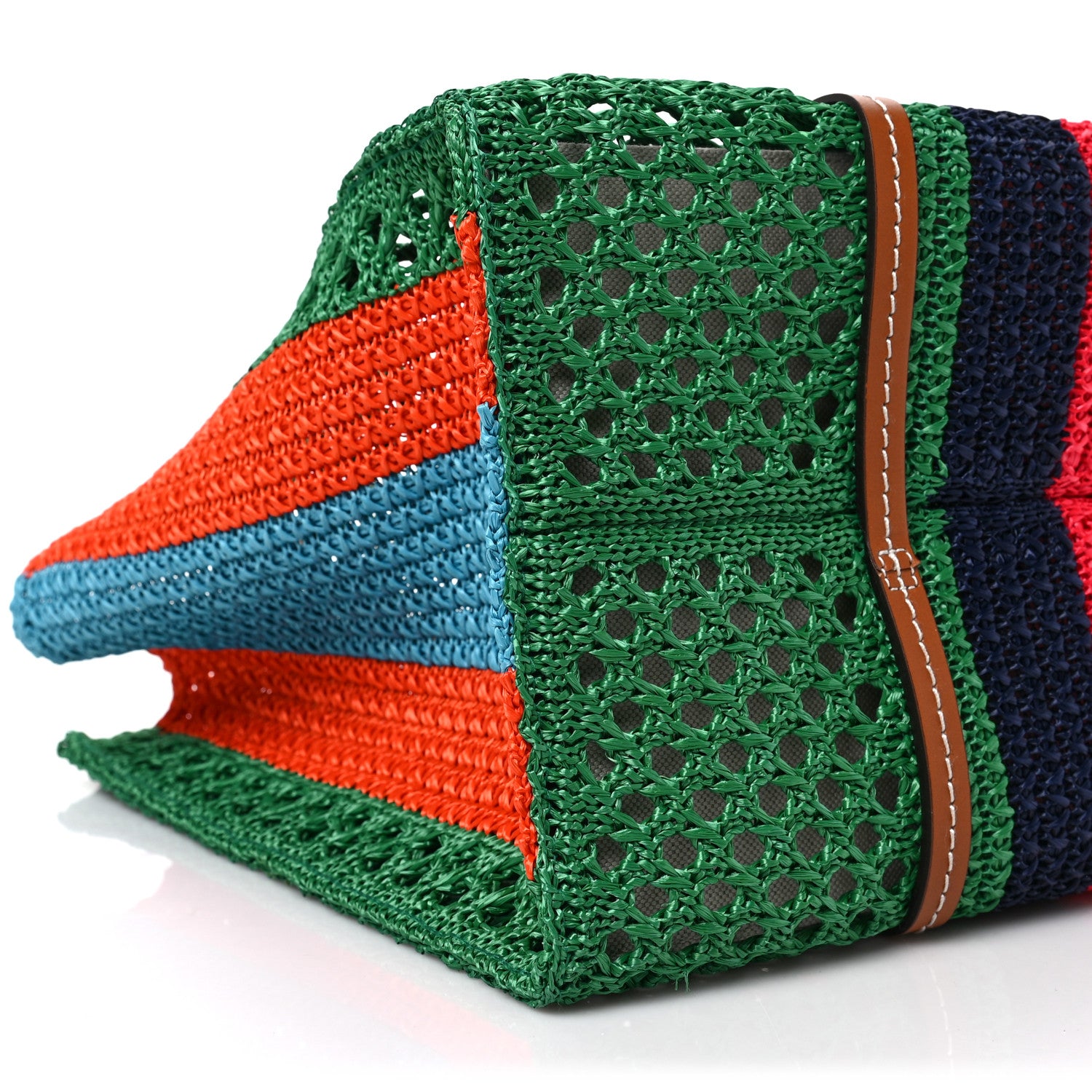 Gucci Raffia Web Woven Medium Interlocking G Tote Green 15 of 16