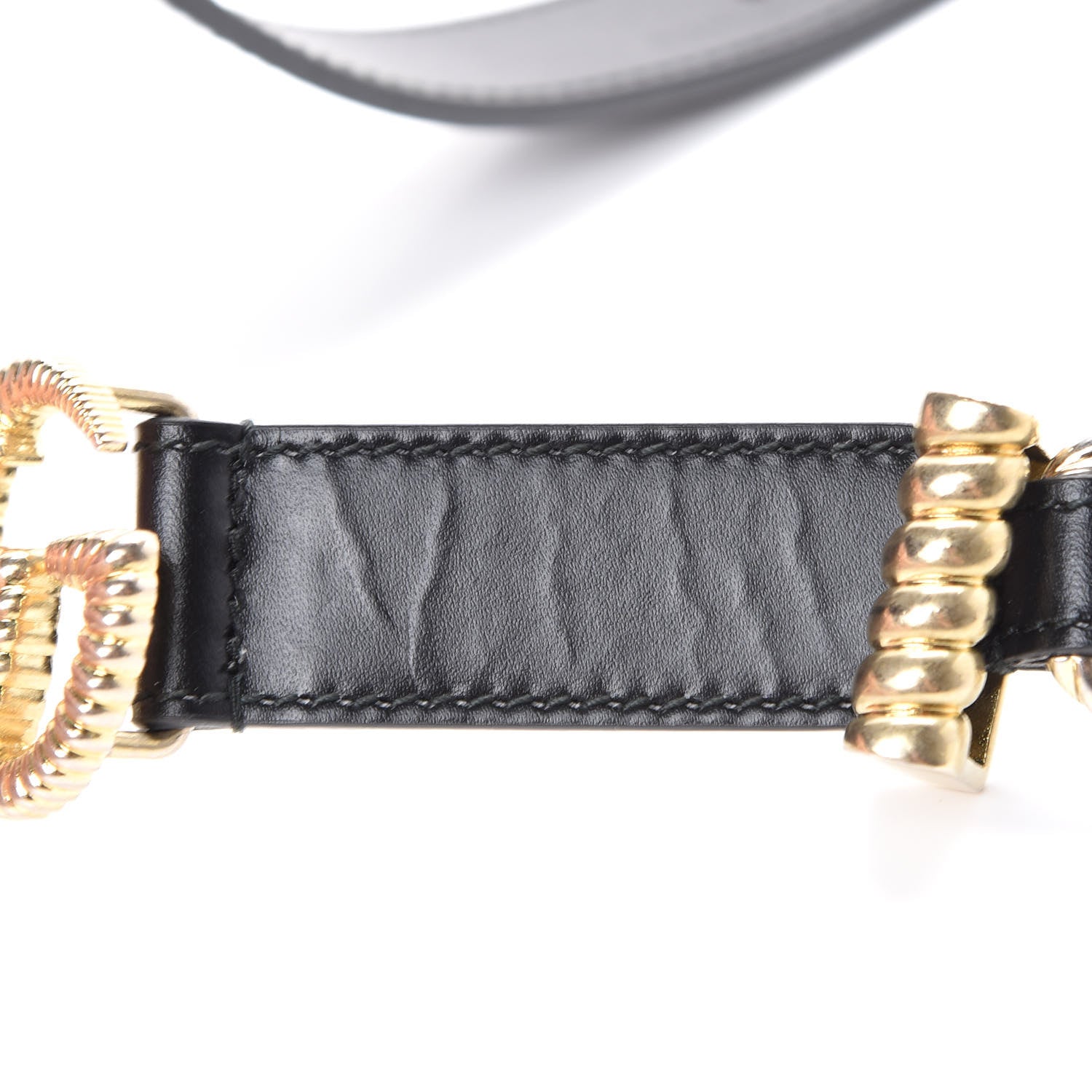 Gucci Calfskin Torchon Double G Chain 25mm Belt 80 32 Black 7 of 9