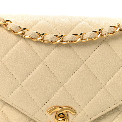 Chanel Caviar Quilted Medium Single Flap Light Beige 9 of 14