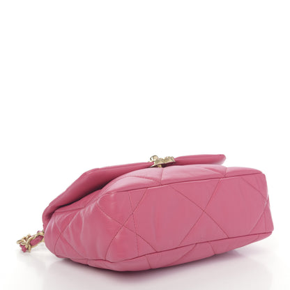 Chanel Lambskin Quilted Medium 19 Flap Dark Pink 4 of 14