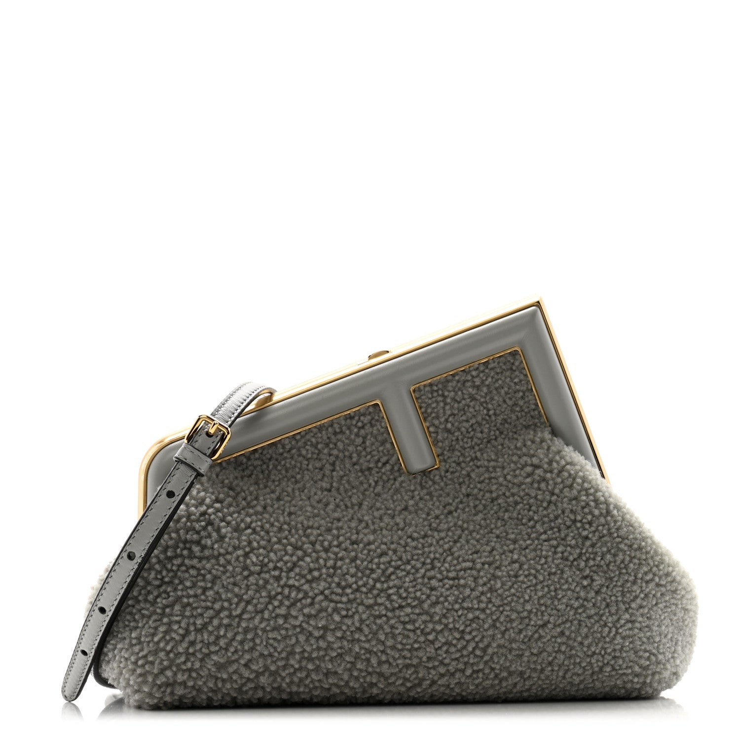 Fendi Shearling Small Fendi First Ghiaccio Oro Soft 1 of 11